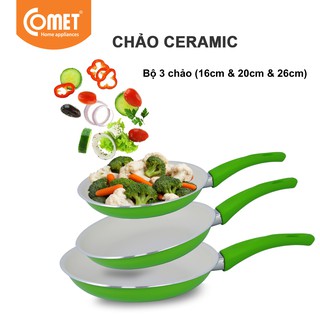 Combo 3 chảo chống dính Ceramic COMET - CH11-16&20&26