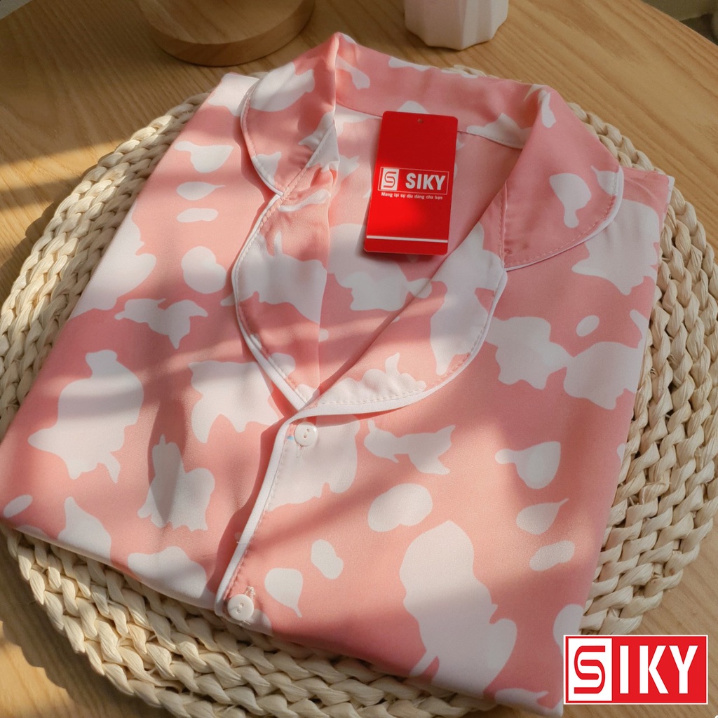 Bộ ngủ, bộ mặc nhà pijama nữ chất lụa Hàn siêu xinh - Sliky HX05 | BigBuy360 - bigbuy360.vn