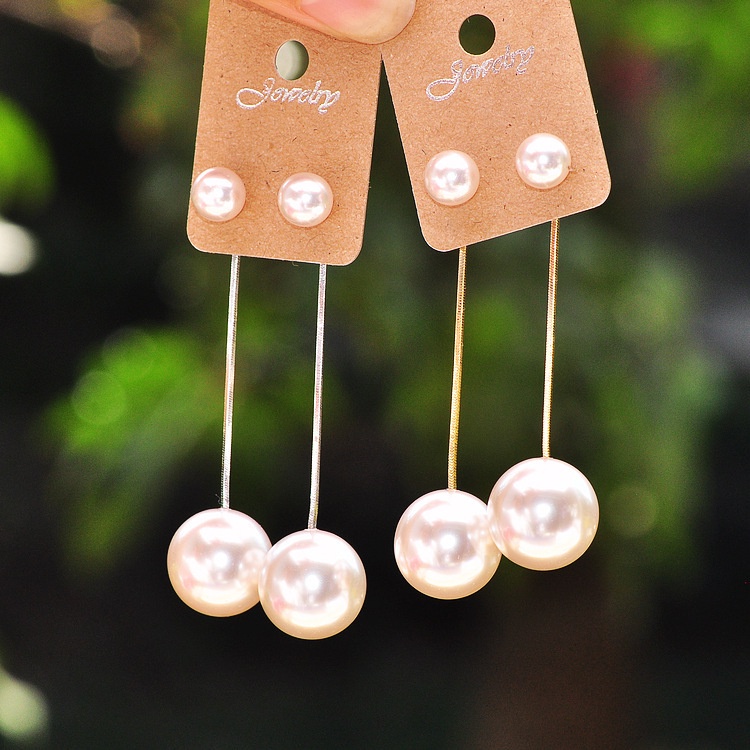Bông Tai Mạ Bạc 925 Đính Ngọc Trai Đơn Giản Thời Trang