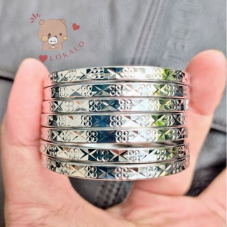 Vòng Tay Ximen Trắng 07 Chiếc Khoá Lưỡi Gà (Khoá Vàng) Mạ Bạch Kim - Ximen 04 Ly Loại Đeo Cả Năm Không Phai - Lokalo  A5