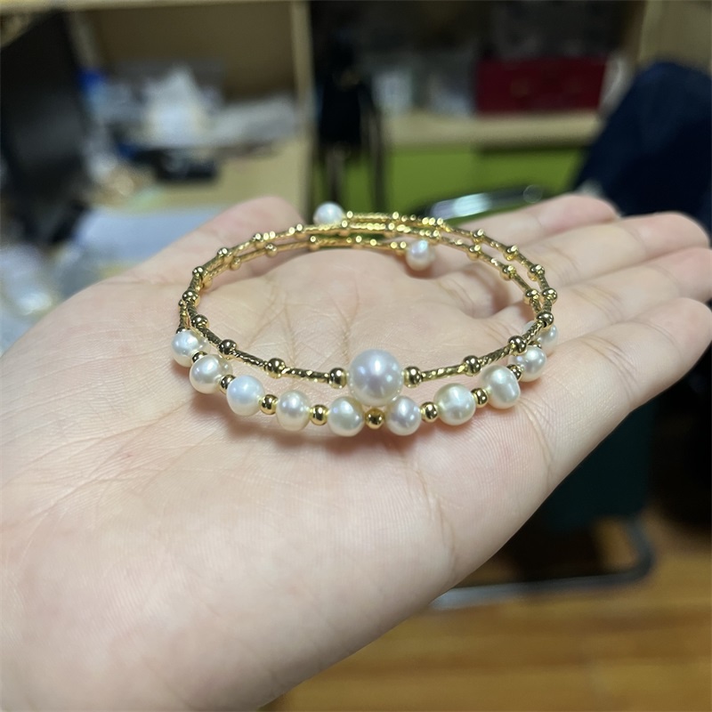 Vòng Tay Chuỗi Hạt Ngọc Trai Tự Nhiên Hình Oval