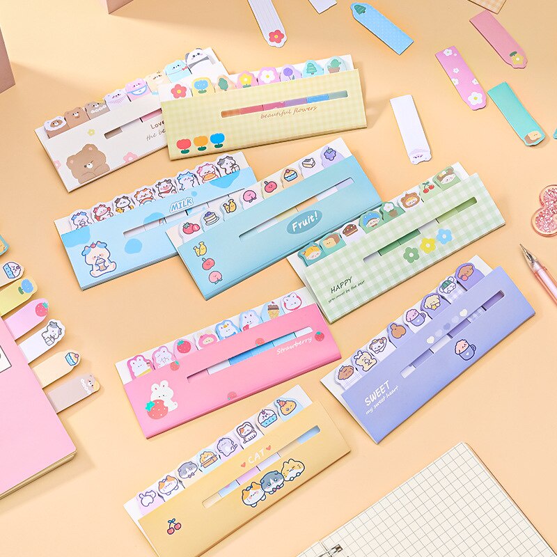 Set 120 giấy ghi chú họa tiết hoạt hình đáng yêu