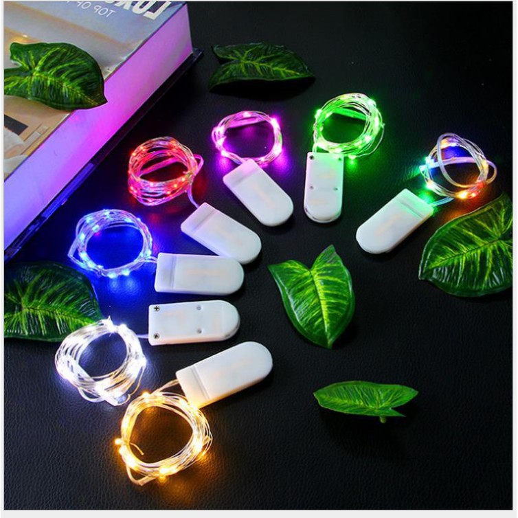 Dây đèn led fairy light 2m kèm tặng pin các màu