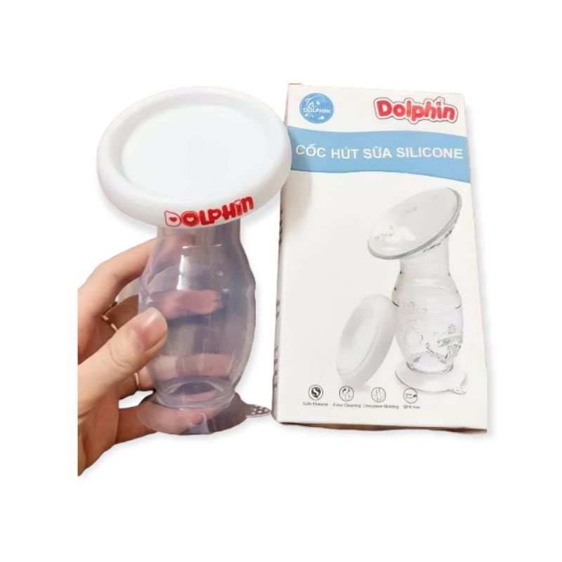 Cốc hứng sữa rảnh tay Dolphin silicone, Phễu hứng sữa Dolphin an toàn cho mẹ và bé, Hút sữa rảnh tay