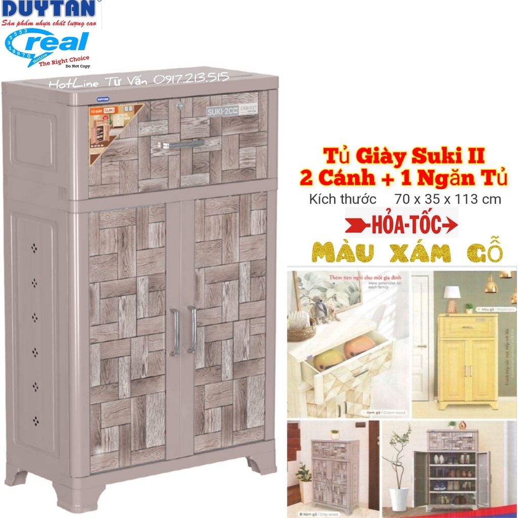 Tủ Giày Suki II 2 Cánh + 1 Ngăn Nguyên - Nhựa Duy Tân