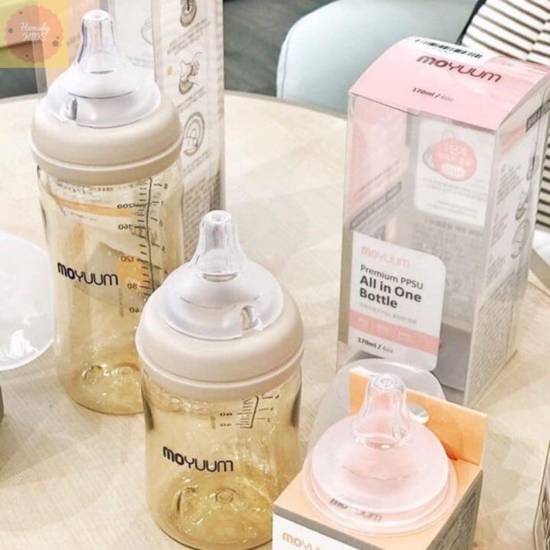 [Hàng Chính Hãng] Bình Sữa Moyuum Nội Địa Hàn, Bình Sữa Cho Bé Sơ Sinh Moyuum 170ml_270ml PPSU Hàn Q