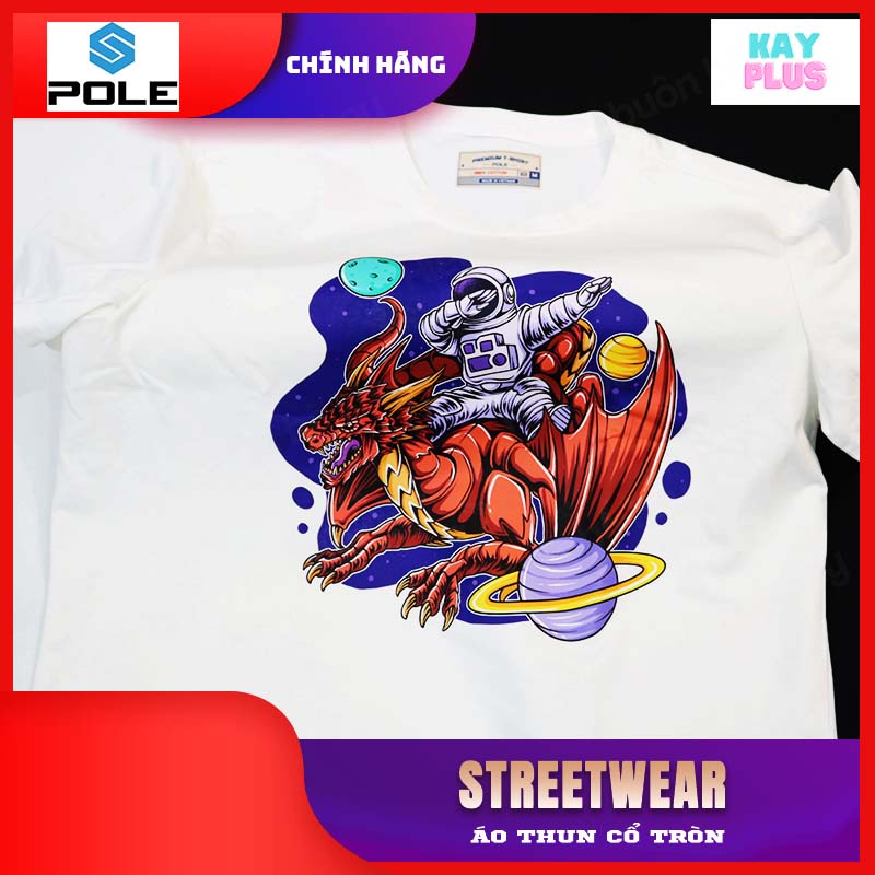 Áo thun Nam &amp; Nữ cổ tròn Pole - Phi hành gia 01