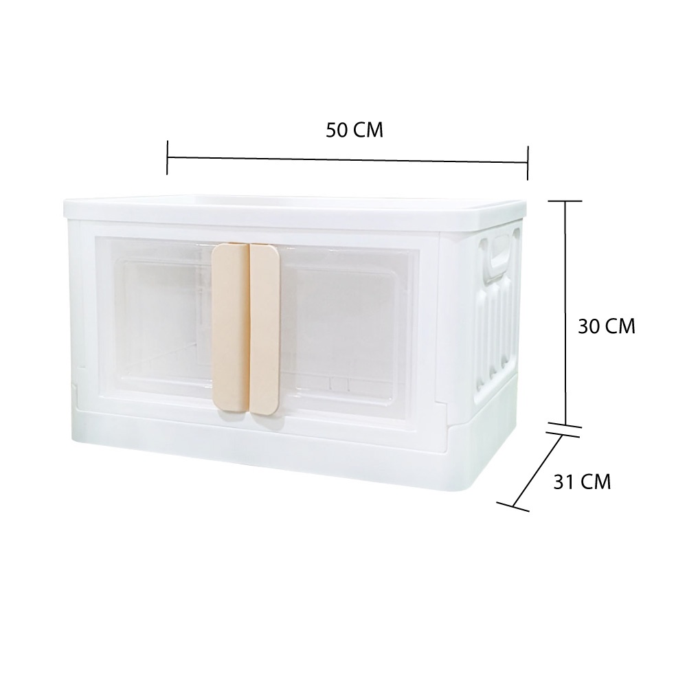 HomeBase STACKO Thùng đựng đồ bằng nhựa CHEER W50xD31xH30cm màu be