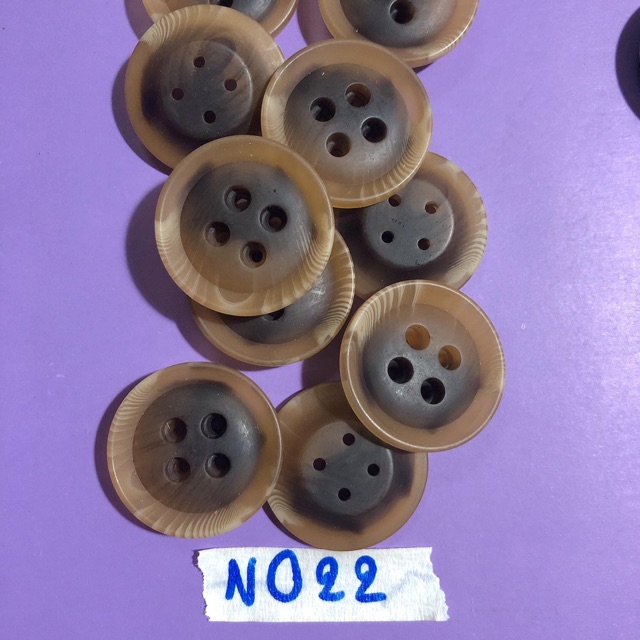 Combo 5 cúc áo,nút áo,khuy áo nâu loang màu N020-N023