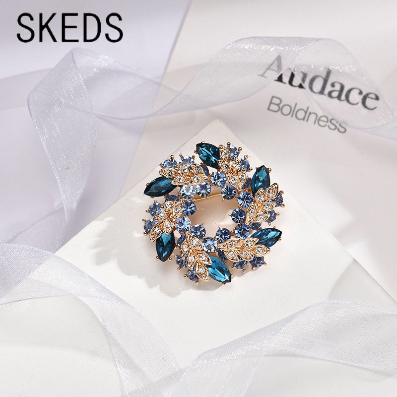 Ghim Cài Áo Hình Hoa Đính Đá Pha Lê Lấp Lánh Sang Trọng Sáng Tạo Thời Trang Cho Nữ