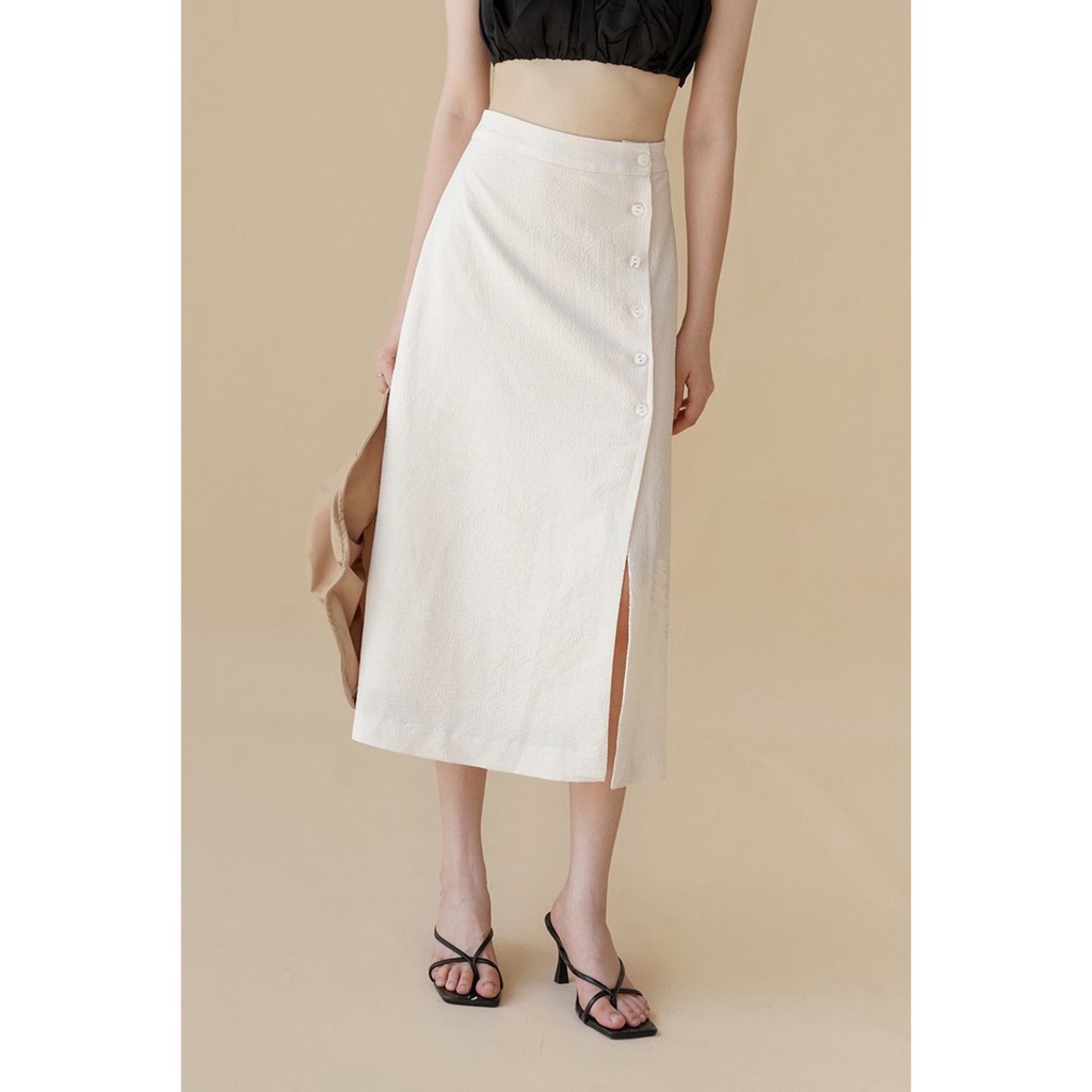Chân váy midi xẻ (Be)_MONOTALK B10002TK | BigBuy360 - bigbuy360.vn