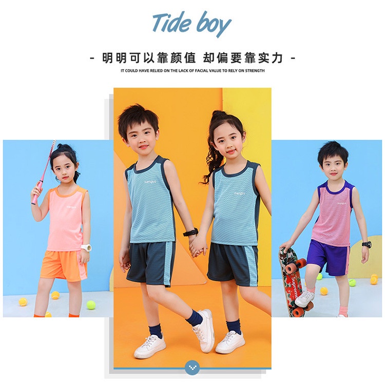 Bộ Áo Sát Nách + Quần Short Nhanh Khô Thời Trang Mùa Hè Cho Bé 100-160cm