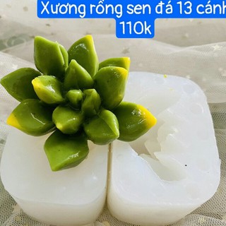Khuôn silicon Sen Đá (13 cánh) 8x5cm đổ tạo hình cho bánh rau câu 3D, 4D