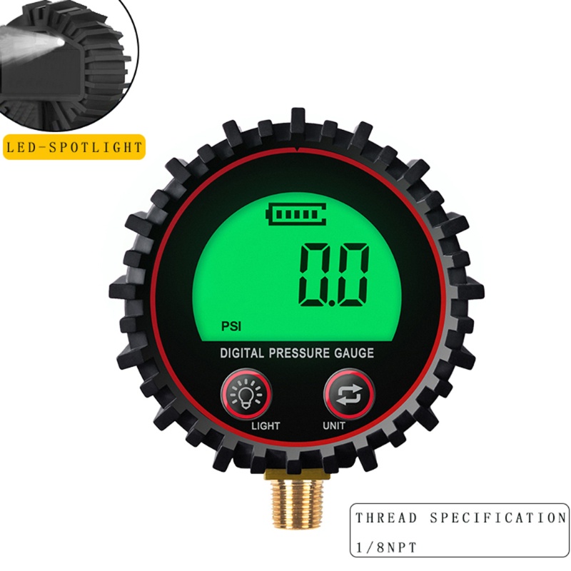 Đồng Hồ Đo Áp Suất Không Khí Kỹ Thuật Số Với Đầu Nối NPT Chính Xác 1% Powe 0-255psi 1%
