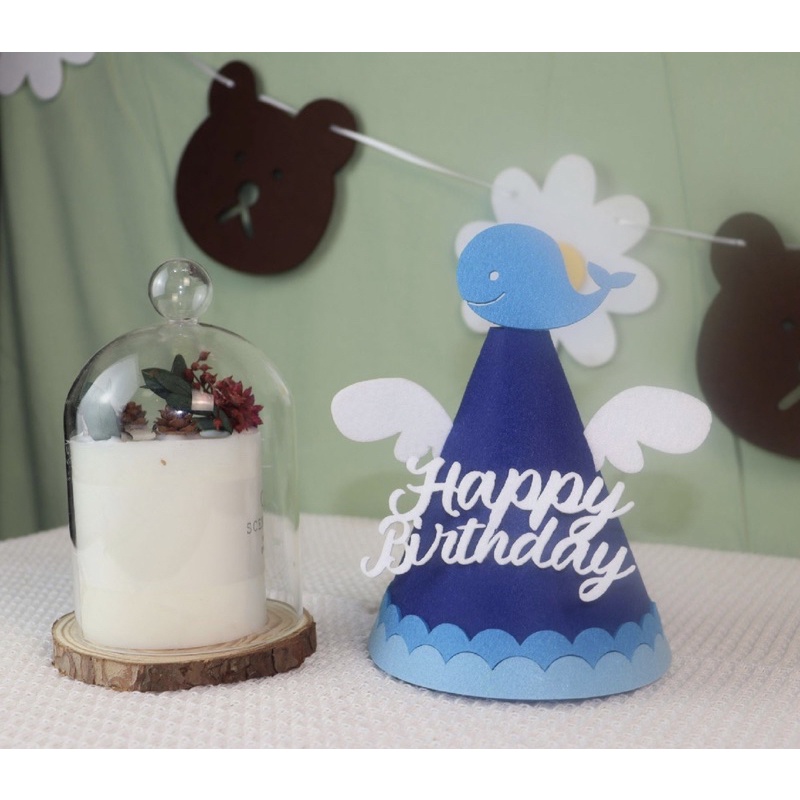 Nón dạ Happy Birthday mẫu mới-trăng,mây,sao,tuần lộc,khủng long,cá voi-đủ màu-mũ sinh nhật phong cách Hàn Quốc-xinh xắn