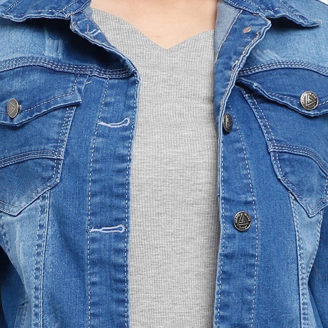 Áo Khoác Jean Nữ Mẫu Trơn Hàng Co Giãn Vải Đẹp