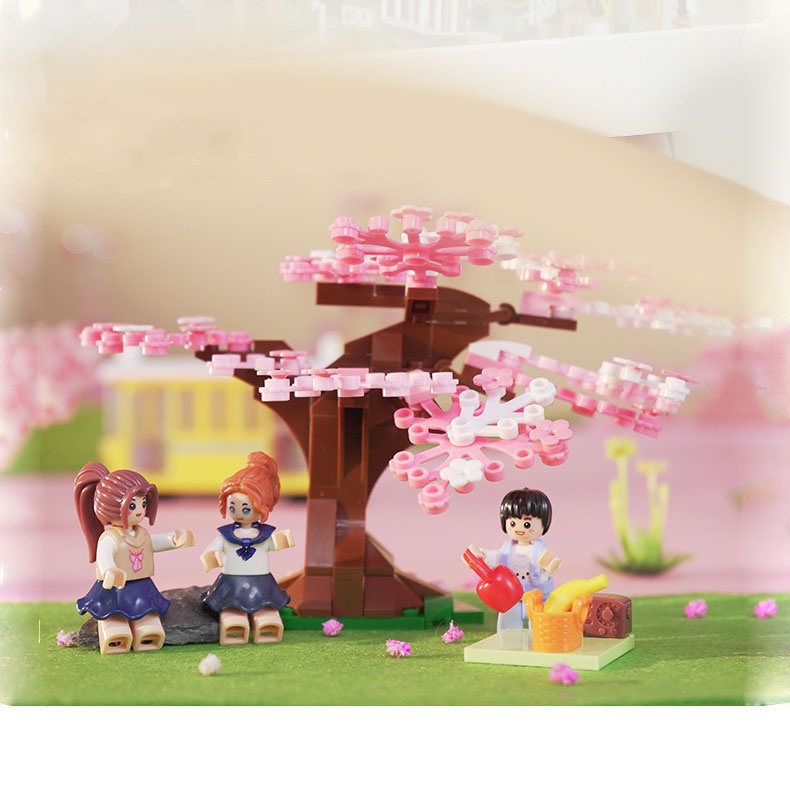 Đồ chơi xếp hình lắp ráp kiểu mô hình B1017 Ngôi nhà kiểu Nhật Bản Sakura Tree Với 1029 mảnh