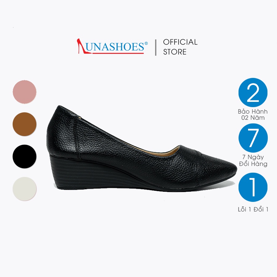 Giày Đế Xuồng nữ 5p da bò mềm êm chân LUNASHOES 2516 giầy Mũi Nhọn HÀNG CAO CẤP bảo hành 2 năm