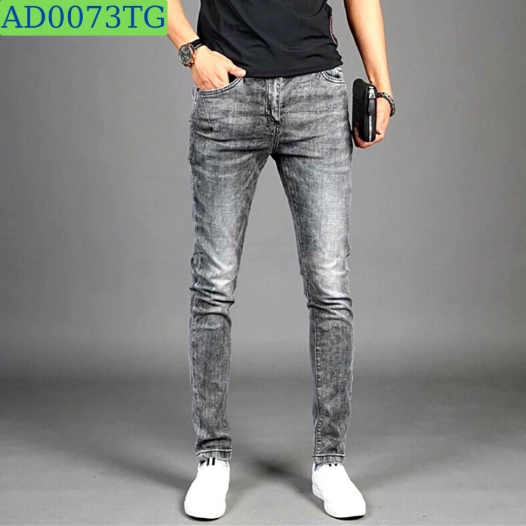 Quần Jean Nam Chất Bò AD0073TG Jean Nam Xám Chuột Wash Cao Cấp Trẻ Trung Cá Tính (HOT) Thời Trang TG17 (44 - 70KG)