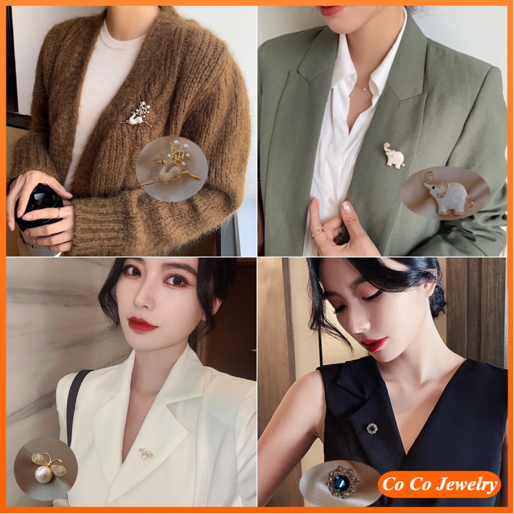 Ghim Cài Áo Hình Chú Voi Trắng Dễ Thương Thời Trang Cho Nữ