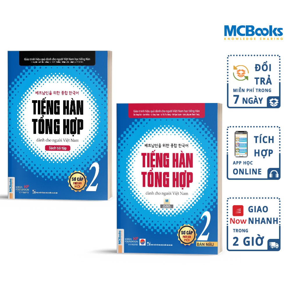 Sách - Combo Tiếng Hàn Tổng Hợp Dành Cho Người Việt Nam - Sơ Cấp 2 - Học Kèm App Online