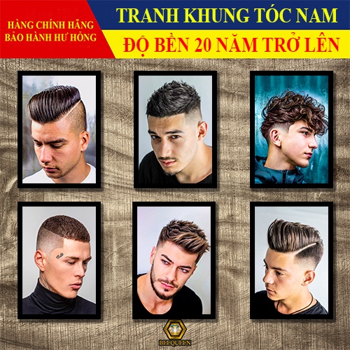 [Tn141 - 160] Album 20 Mẫu Khung Tranh Tóc Nam Trang Trí Tiệm Tóc - Salon - Barber Shop