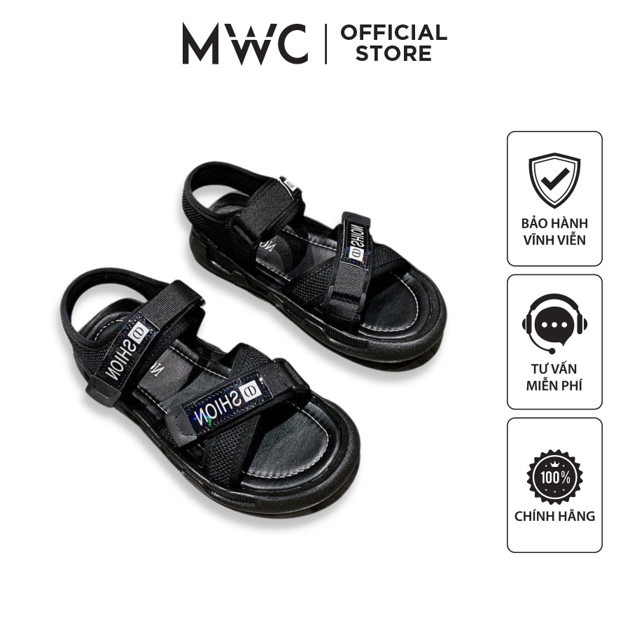 Giày MWC 2853 - Giày Sandal Đế Cao 3CM, Giày Sandal Quai Chéo Phối Chữ Đế Cao 3CM Siêu Xinh