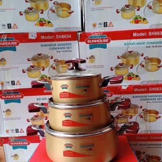 Bộ 3 nồi Sunhouse  mã SH6634