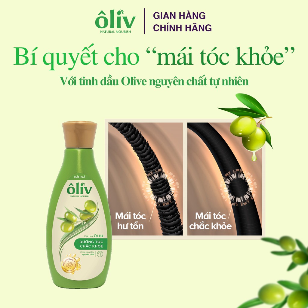 Combo Dầu Gội Ôliv Dưỡng Tóc Chắc khỏe 650ml + Dầu xả Ôliv Dưỡng Tóc Chắc khỏe 250ml