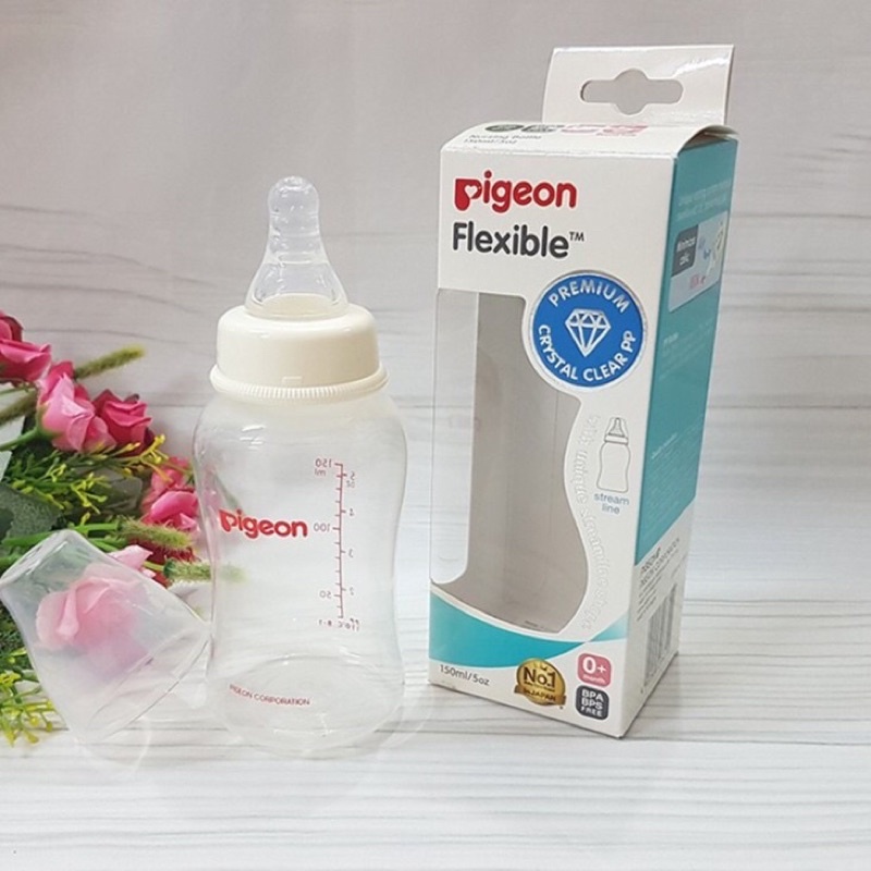 Bình Sữa Pigeon Cổ Hẹp PP Streamline 150ml/250ml Chính Hãng