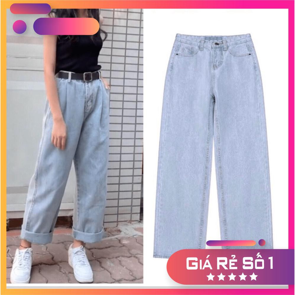 quần jean nữ ống rộng lưng cao ulzzang hàn quốc | BigBuy360 - bigbuy360.vn