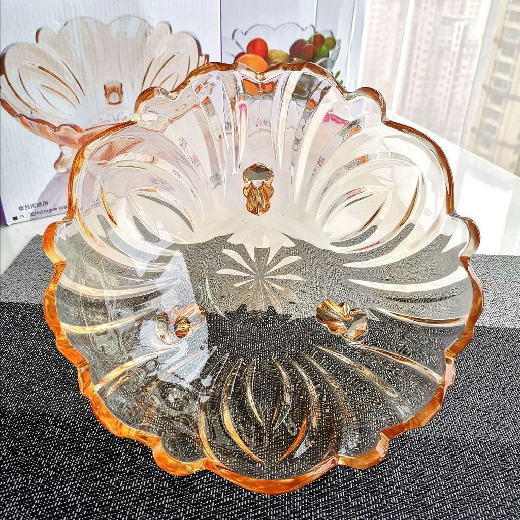 Bát thả hoa, bát để hoa quả thủy tinh 3 chân 23cm