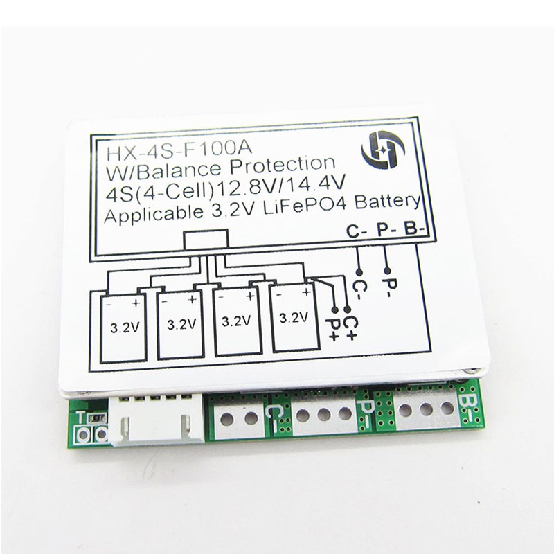 4S 12,8V 14,8V Pin Lithium LiFePO4 Lithium Sắt Phosphate Bảng bảo vệ với Cổng chia Balance 100A