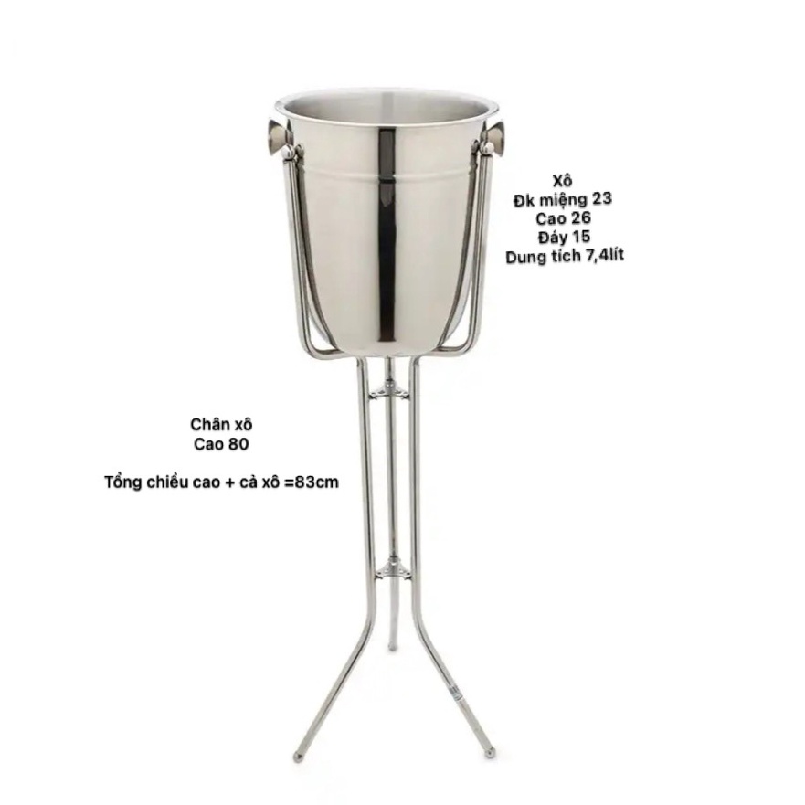 Bộ xô ướp rượu và chân xô xếp inox 304 dày đẹp