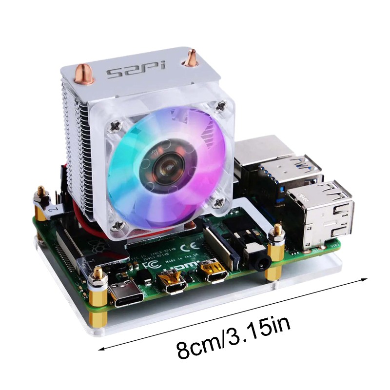 Quạt Tản Nhiệt Cpu V2.0 5 Lớp 7 Màu Cho Raspberry Pi 4b / 3b