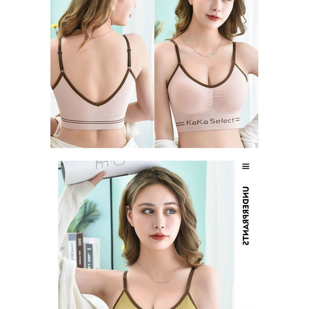 Áo Bra Dáng Croptop Kaka Select - Áo Bra Nữ Nhún Ngực nâng vòng 1 dáng thể thao năng động HOT 2021