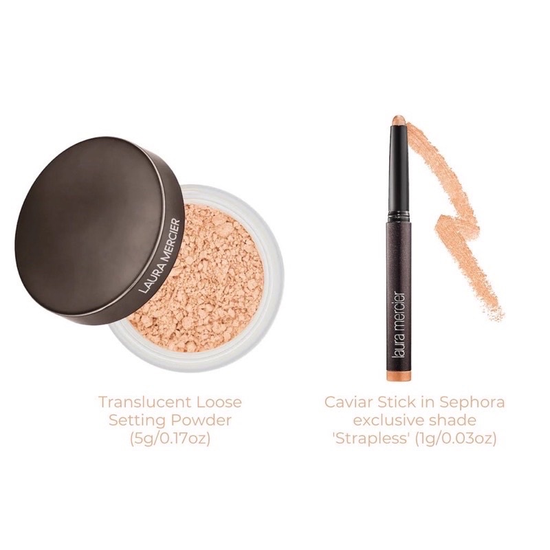 (Sephora Bill Mỹ) Set makeup Phấn phủ Laura Mercier 5g và Sáp nhũ kẻ mắt 1g