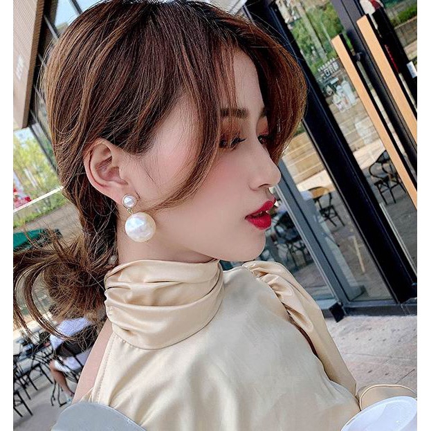 Khuyên tai Etrendy đính ngọc trai phong cách Hàn Quốc giản dị thời trang 2020 thích hợp làm quà tặng cho bạn gái
