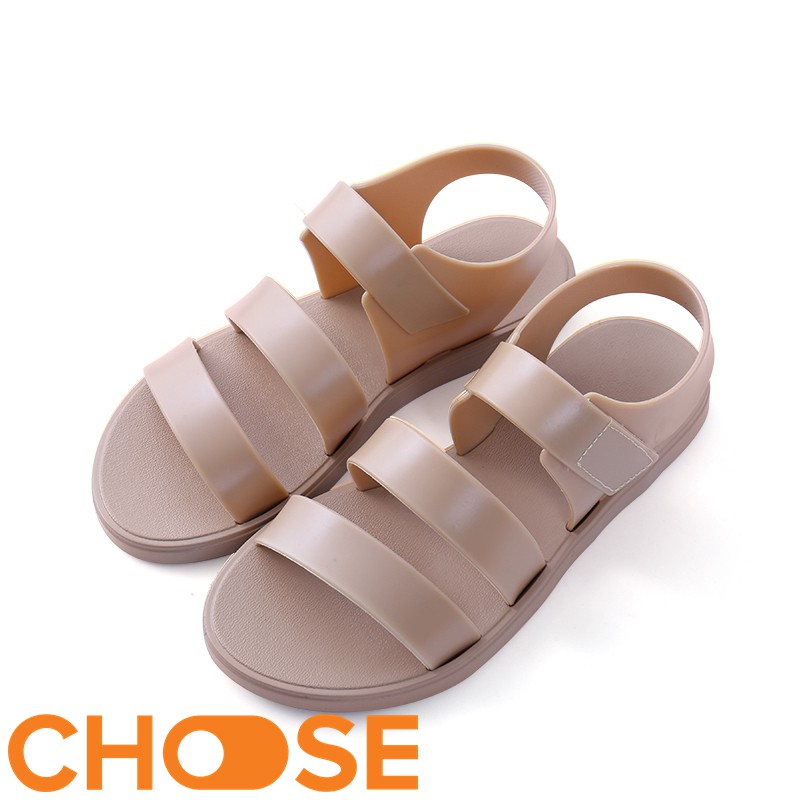 Giày Nữ Choose Đi Mưa Sandal 3 Quai Nhựa Chống Thấm Nước Cho Các Bạn Trẻ Mùa Mưa G18K5