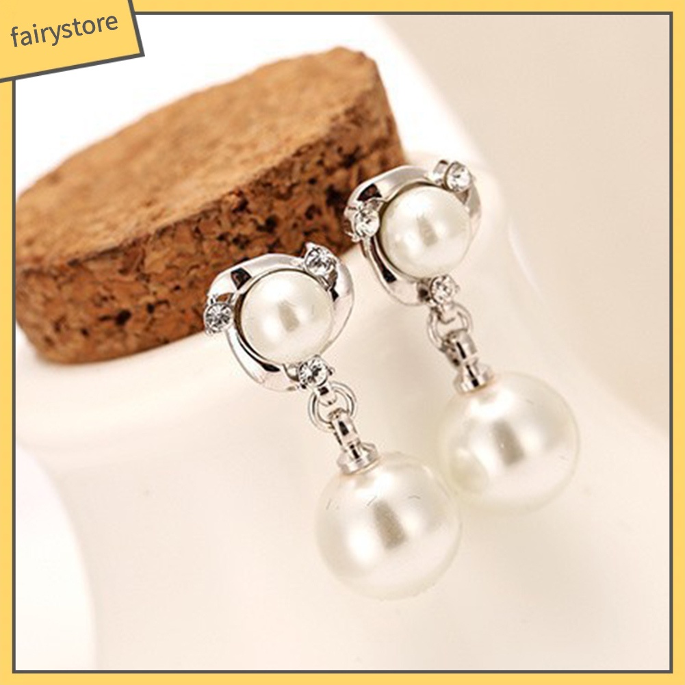 Cặp khuyên tai đính ngọc trai phong cách sang trọng cho nữ