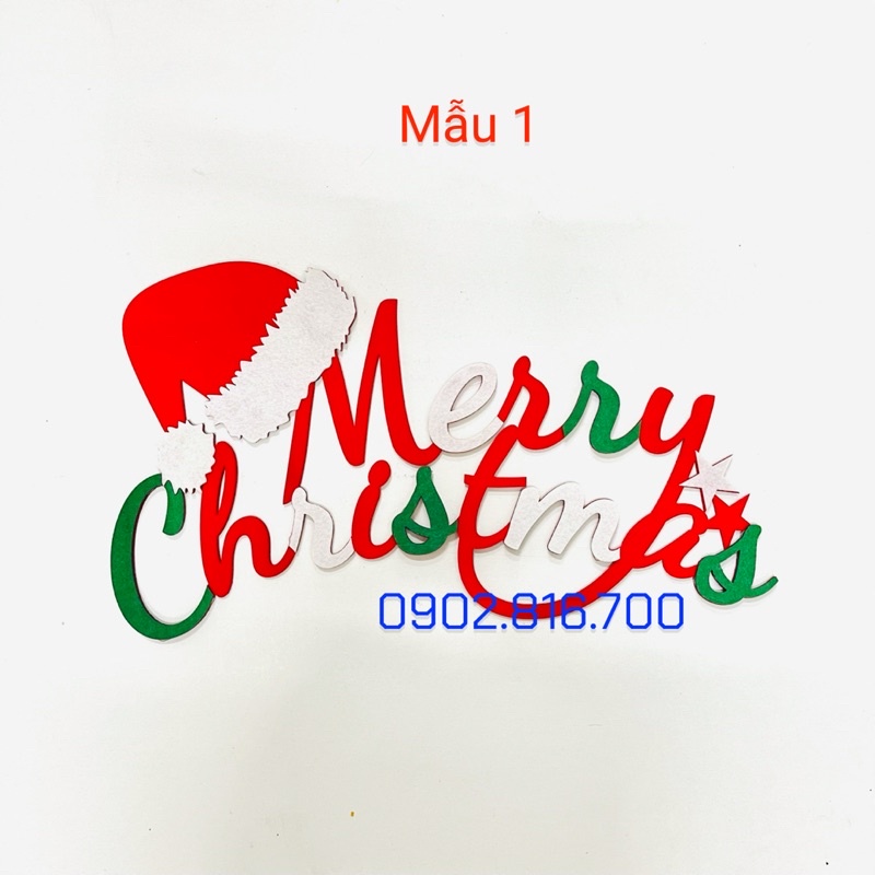 Chữ Merry Christmas treo cây thông hoặc dán tường phụ kiện trang trí noel - giáng sinh