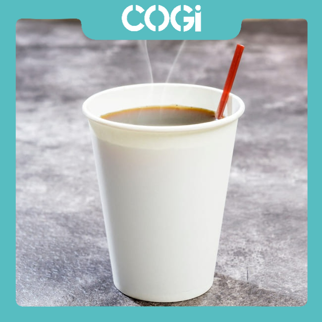 50 ly giấy đựng café nóng kèm nắp đen 270ml 9oz dùng 1 lần chính hãng cogi