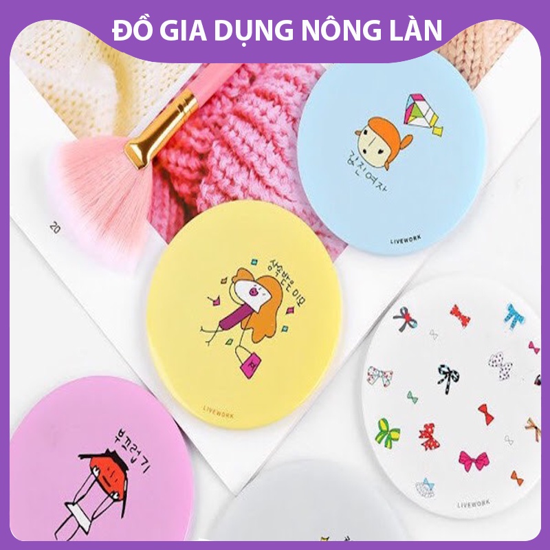 Gương mini cầm tay dễ thương phong cách Hàn Quốc, gương trang điểm NL Shop