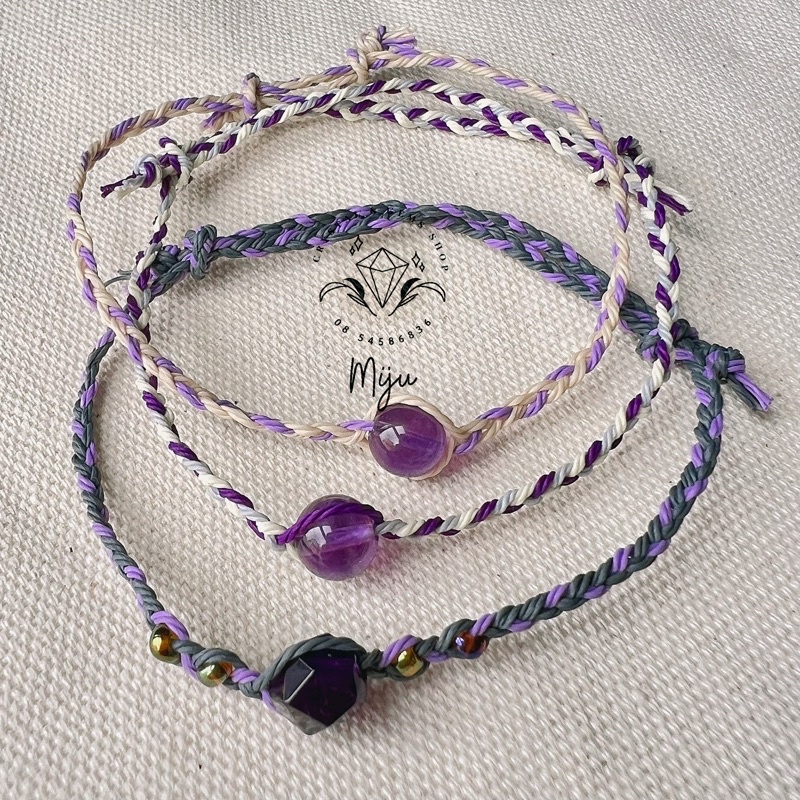 Vòng tay handmade đá thiên nhiên Amethyst