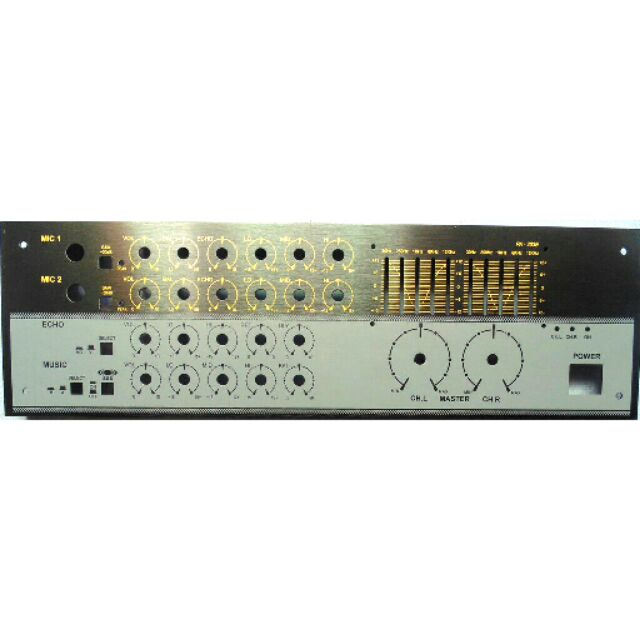 Mặt ampli nhôm lắp ampli 2 mic