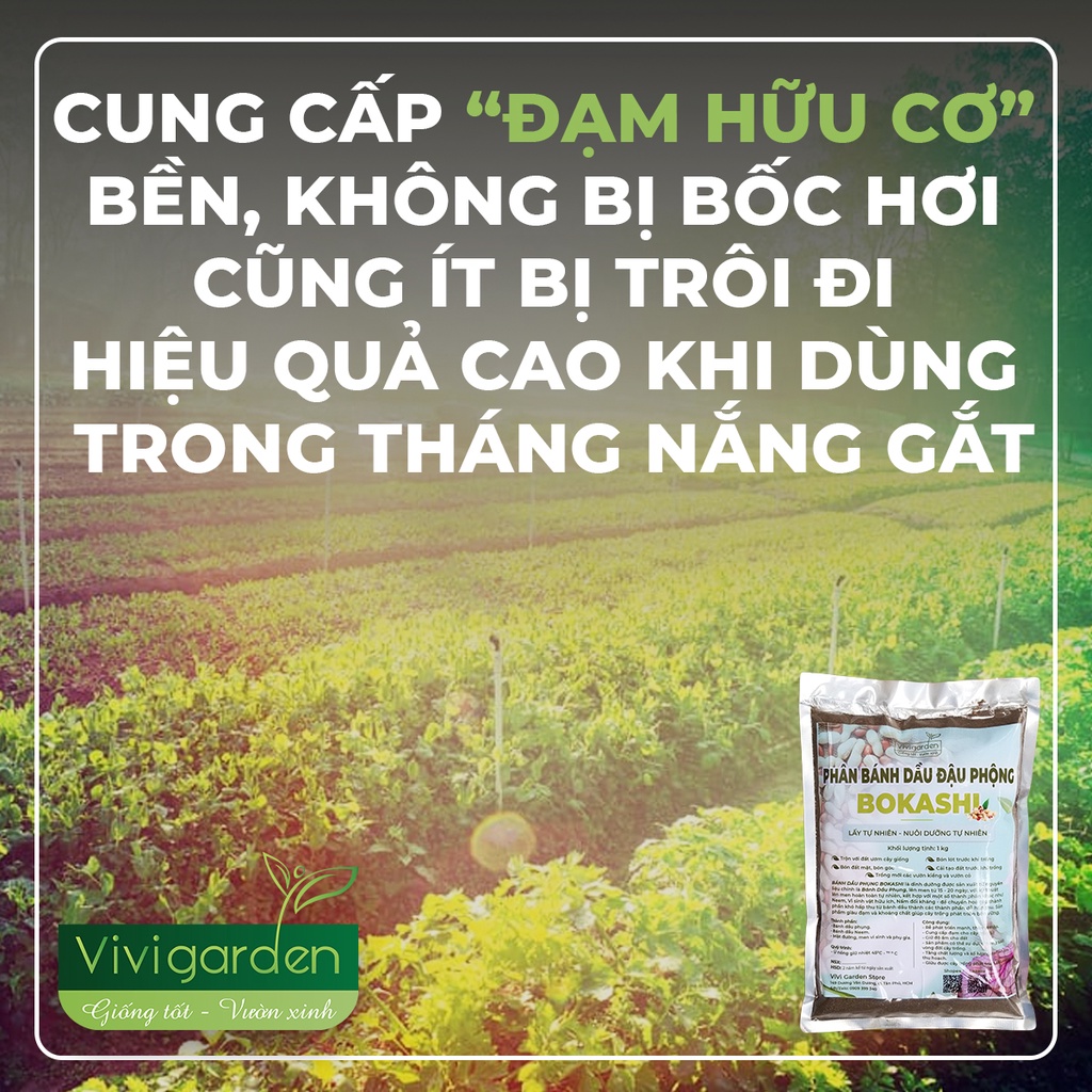 Túi 1kg phân Bánh Dầu Đậu Phộng Neem BOKASHI giàu dinh dưỡng, cải tạo đất và phòng bệnh hiệu quả