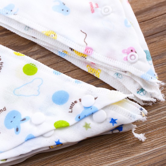 Yếm quàng cổ cài nút cho bé chất cotton và chất xô