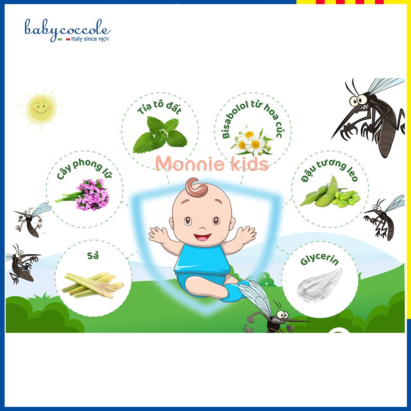 Kem bôi xua muỗi cho bé BABYCOCCOLE 0m+ 75ml, kem đuổi muỗi tía tô đất 75ml - Monnie Kids