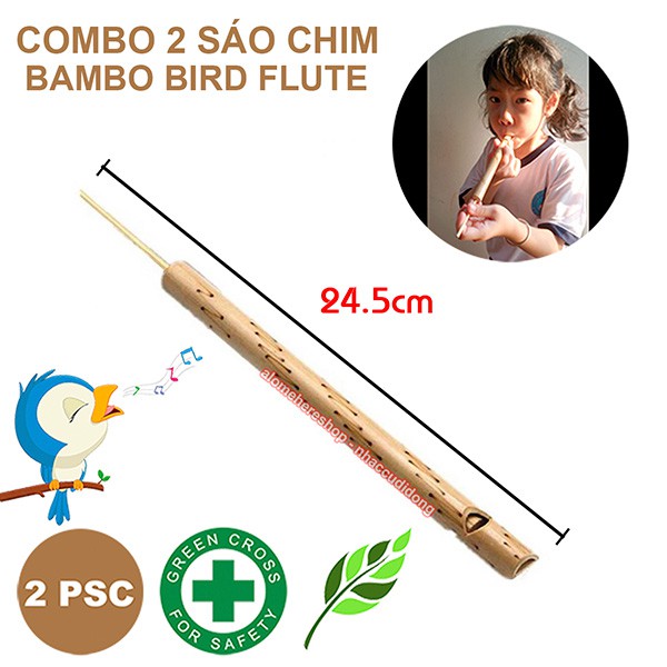 Bộ 2 Sáo Chim Rút Bằng Tre Thân Thiện Môi Trường An Toàn Cho Trẻ Nhỏ Tạo Tiếng Chim Sinh Hoạt Ngoài Trời