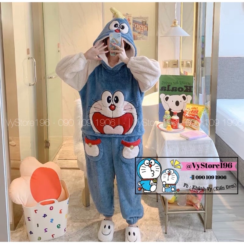 SET ĐỒ ĐÔREMON LÔNG GIỮ ẤM LÔNG SIÊU MỊN DỄ THƯƠNG